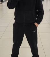 Спортивный костюм мужской флис плотный двойка кофта на молнии с капюшоном и штанами осенний зимний