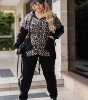 Спортивный костюм женский трехнитка на флисе двойка удлиненная кофта на змейке с флисовыми вставками осенний зимний