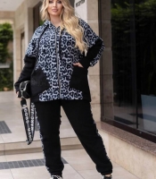 Спортивный костюм женский трехнитка на флисе двойка удлиненная кофта на змейке с флисовыми вставками осенний зимний