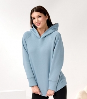 Худи женское трехнитка на флисе оверсайз с капюшоном осеннее зимнее
