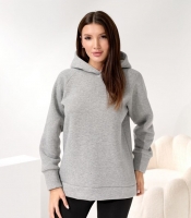 Худи женское трехнитка на флисе оверсайз с капюшоном осеннее зимнее