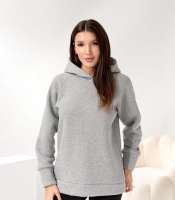 Худи женское трехнитка на флисе оверсайз с капюшоном осеннее зимнее