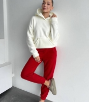 Спортивный костюм женский флис оверсайз с худи и штанами осенний зимний