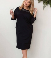 Платье женское трикотажное прямого силуэта осеннее зимнее