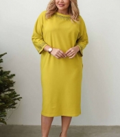 Платье женское трикотажное прямого силуэта осеннее зимнее