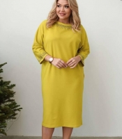 Платье женское трикотажное прямого силуэта осеннее зимнее