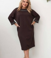 Платье женское трикотажное прямого силуэта осеннее зимнее