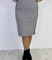 Юбка женская миди прямая с высокой посадкой из кашемира и трикотажа осенняя зимняя