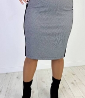 Юбка женская миди прямая с высокой посадкой из кашемира и трикотажа осенняя зимняя