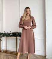 Платье трапеция с длинными рукавами