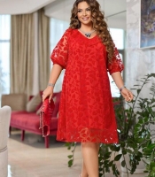 Платье женское праздничное креп-дайвинг с флоком на сетке осенне-зимнее