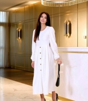 Платье-свитер женское трикотажное пuma миди с декоративными пуговицами осеннее зимнее