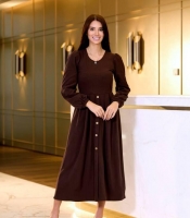 Платье-свитер женское трикотажное пuma миди с декоративными пуговицами осеннее зимнее