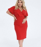 Платье женское креп-дайвинг элегантное футляр с драпировкой и декоративными элементами осеннее зимнее