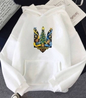 Худи женское утепленное из трехнитки на флисе оверсайз с термонаклейкой осеннее зимнее