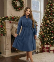 Платье женское миди из микровельвета осеннее зимнее