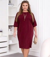 Платье женское миди из креп дайвинга с люрексом повседневное осеннее зимнее