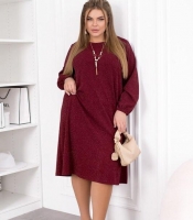 Платье женское с люрексом прямого кроя с карманами осенне-зимнее