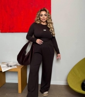 Костюм-двойка женский из джерси с начесом осенний зимний прогулочный