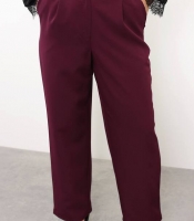 Брюки женские классические прямые из костюмного крепа с высокой посадкой повседневные