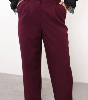 Брюки женские классические прямые из костюмного крепа с высокой посадкой повседневные