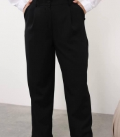 Брюки женские классические прямые из костюмного крепа с высокой посадкой повседневные