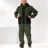 Спортивный костюм мужской утеплённый трикотажный: худи с капюшоном и брюки со вставками из плащевки осенний зимний k-126565 Спортивный костюм мужской утеплённый трикотажный: худи с капюшоном и брюки со вставками из плащевки осенний зимний k-126565