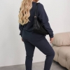 Спортивный костюм женский флисовый из теплого трикотажа: свитшот и брюки утепленный повседневный  k-126675