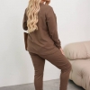 Спортивный костюм-двойка женский из флисового трикотажа: свитшот и брюки утепленный повседневный осенний зимний  k-126676