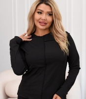 Лонгслив женский из трикотажа класса люкс асимметричный с эффектом необработанных краев и швами наружу демисезонный