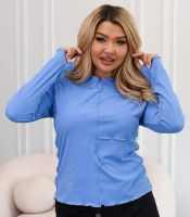 Лонгслив женский из трикотажа класса люкс асимметричный с эффектом необработанных краев и швами наружу демисезонный