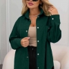 Рубашка женская из микровельвета удлиненная оверсайз с капюшоном на кнопках с нагрудным карманом осенне-зимняя  k-126770
