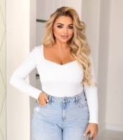 Боди женское из дайвинга с акцентным декольте с длинными рукавами на кнопках облегающее демисезонное