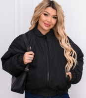 Бомбер женский зимний из плащевки Канада с утеплителем синтепон 200 на паянной подкладке больших размеров