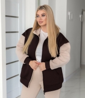 Худи женское на молнии из турецкого футера пенье трехнитка с начесом с капюшоном и карманами весеннее