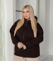 Худи женское из турецкого футера пенье трехнитка с начесом на молнии весеннее