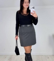 Юбка женская мини из кашемира и шерсти карандаш с потайной молнией сзади