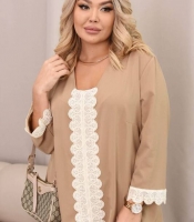 Блуза женская из софта с кружевом демисезонная
