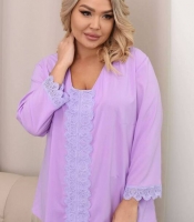 Блуза женская из софта с кружевной отделкой свободного кроя весенняя
