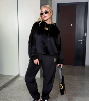 Спортивный костюм женский велюровый двойка с худи оверсайз с капюшоном и джоггерами на резинке повседневный демисезонный весенний