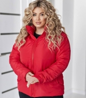 Куртка женская из плащевки Канада утепленная на силиконе с подкладкой саржа стеганая на молнии с воротником стойка с карманами весенняя