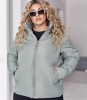 Куртка женская из плащевки Канада утепленная на силиконе с подкладкой саржа стеганая на молнии с воротником стойка с карманами повседневная весенняя