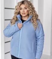 Куртка женская из плащевки Канада на силиконе с подкладкой саржа с капюшоном на молнии стеганая средняя весенняя