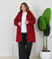 Кардиган женский из альпаки с капюшоном на молнии удлиненный оверсайз с накладными карманами теплый повседневный