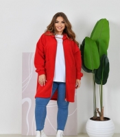 Кардиган женский из альпаки с капюшоном на молнии удлиненный оверсайз с накладными карманами теплый весенний