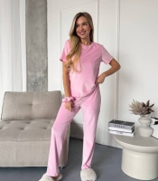 Домашний костюм-тройка женский велюровый: топ, штаны и шорты весенний