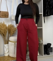 Брюки-палаццо женские из костюмной ткани с высокой посадкой широкие весенние