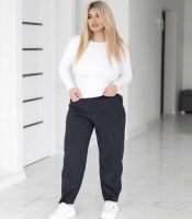 Брюки женские вельветовые джоггеры на резинке с манжетами с карманами свободные повседневные весенние