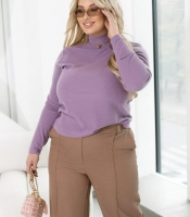 Гольф женский из ангоры рубчик с начесом однотонный базовый с воротником-стойкой и длинными рукавами весенний