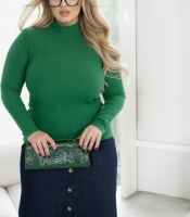 Гольф женский из ангоры рубчик с начесом однотонный базовый с воротником-стойкой и длинными рукавами весенний